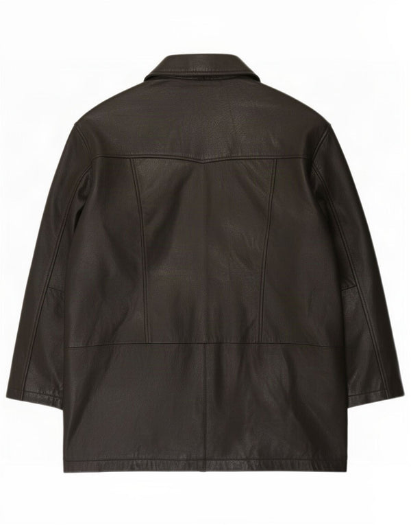 Paolo Negrato Casaco de couro masculino UK 44 2XL Preto