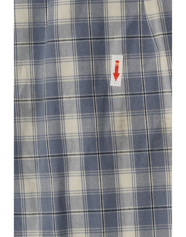 Camisa masculina Timberland médio azul xadrez algodão