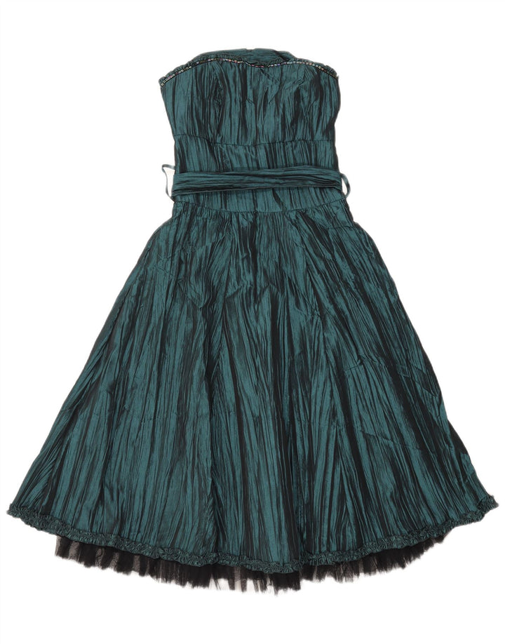 Vestido feminino Bay sem alças UK 10 pequeno nylon verde