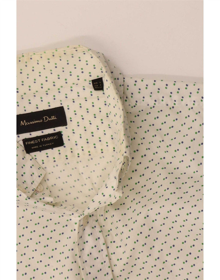 Camisa masculina Massimo Dutti pequena branca manchada