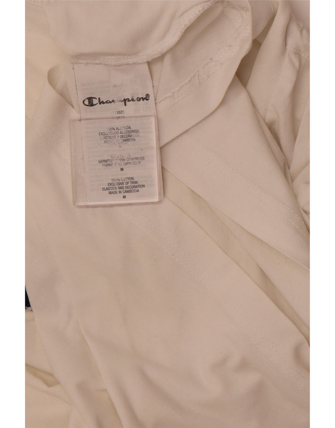 Camiseta masculina gráfica CHAMPION Top médio algodão branco