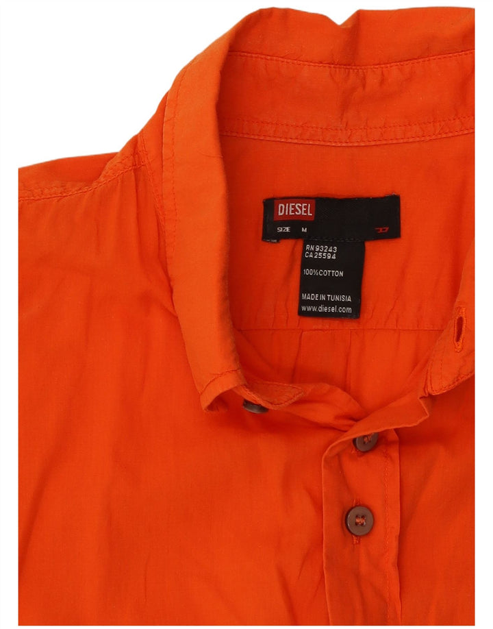 Camisa masculina de manga curta DIESEL algodão laranja médio