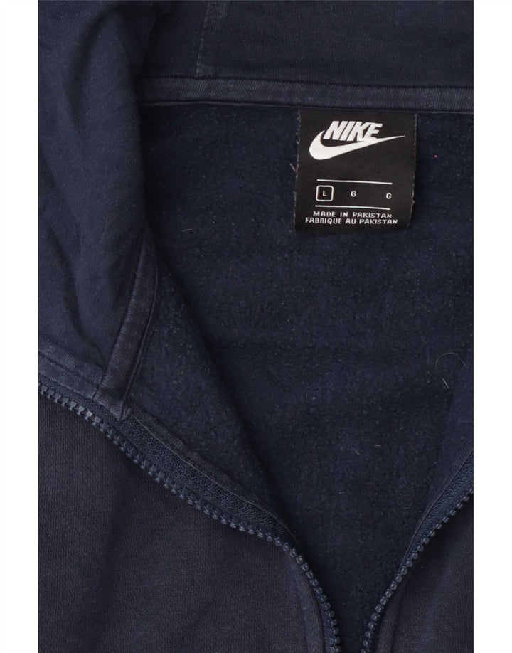 Suéter Nike masculino com capuz e zíper grande azul marinho