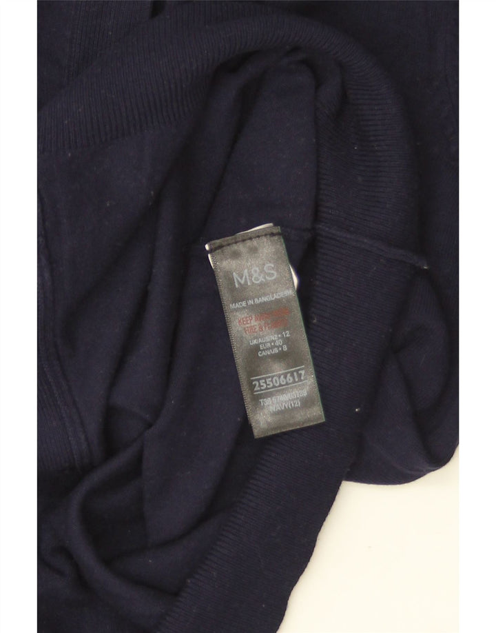 Suéter cardigã feminino Marks & Spencer UK 12 viscose azul marinho médio