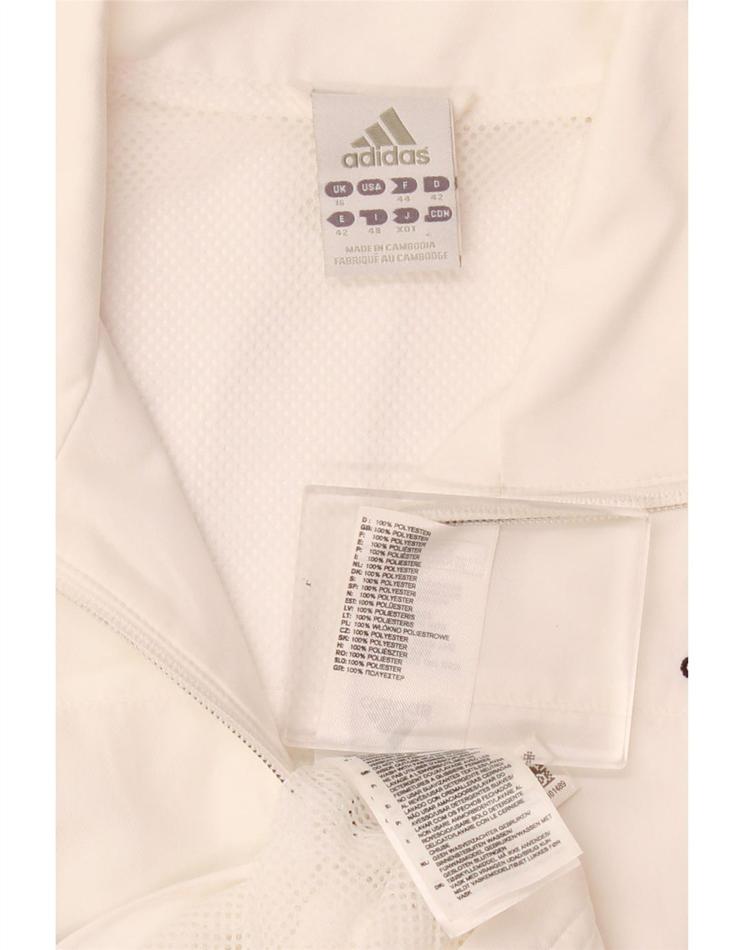 Adidas Womens Climalite Tracksuit Top Jacket UK 16 Grande Branco Poliéster
