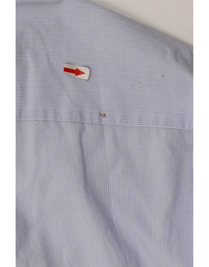 Camisa masculina casual Massimo Dutti 2XL risca de giz azul