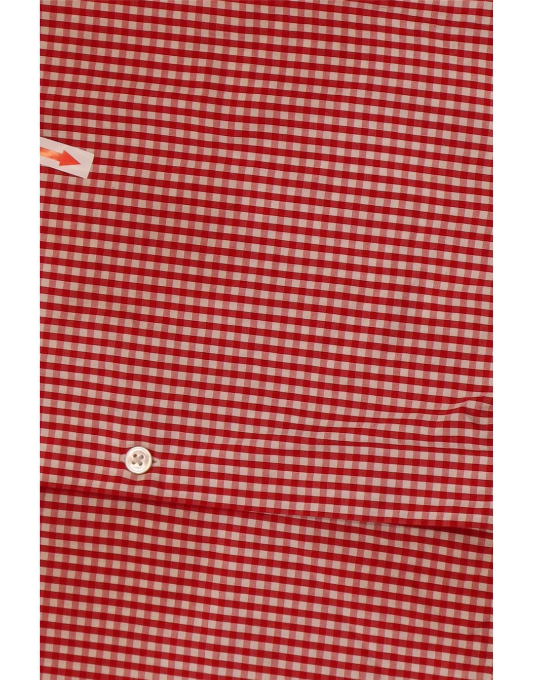 Camisa masculina de ajuste regular Hugo Boss tamanho 41 16 grande algodão vermelho guingão