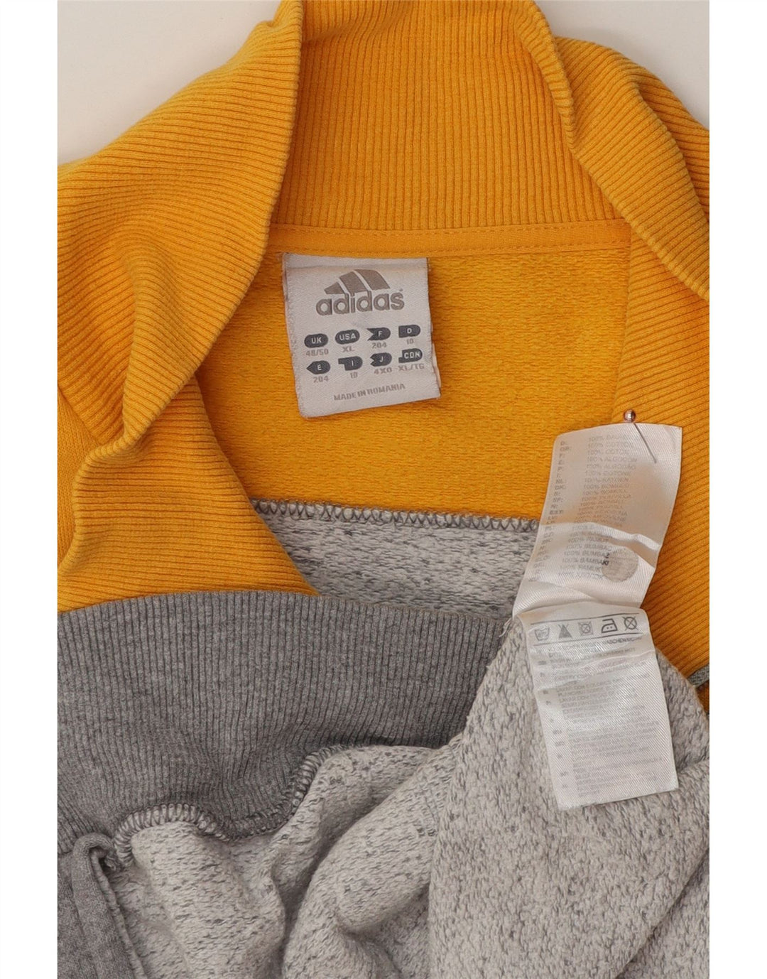 ADIDAS Mens Tracksuit Top Jacket XL Cinza Colourblock Algodão