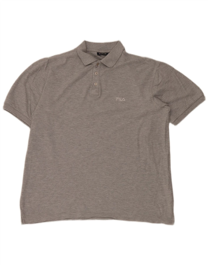 Camisa polo masculina FILA XL cinza algodão