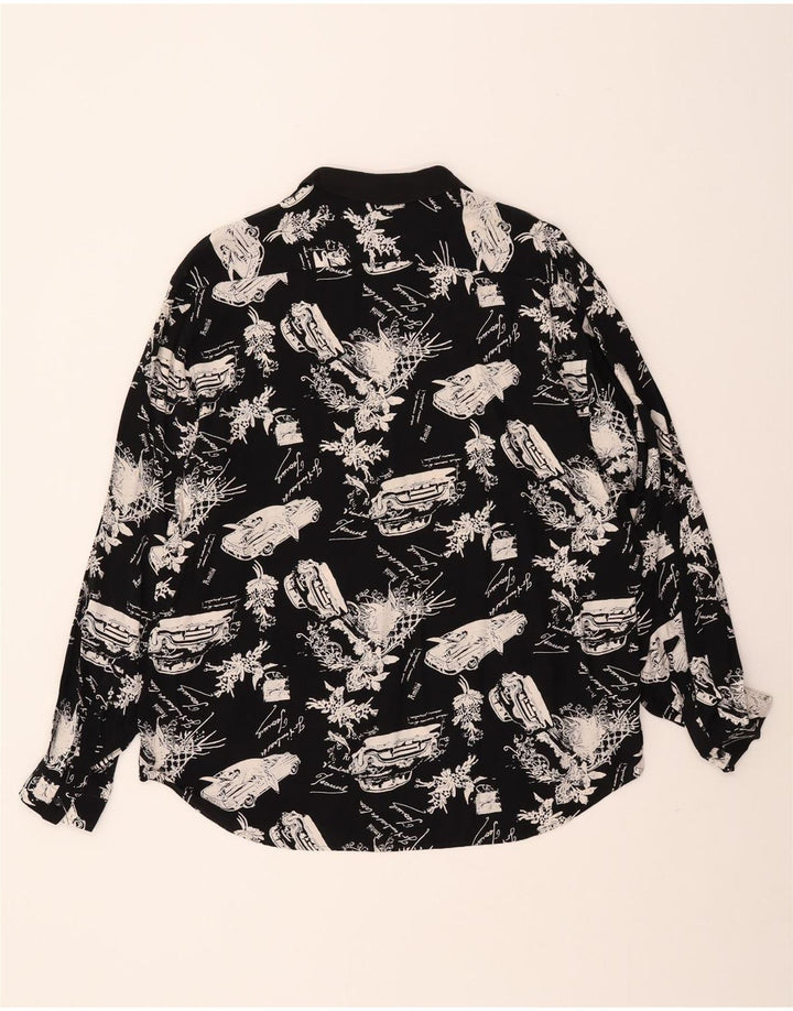 Camisa pulôver gráfica masculina VINTAGE preta média