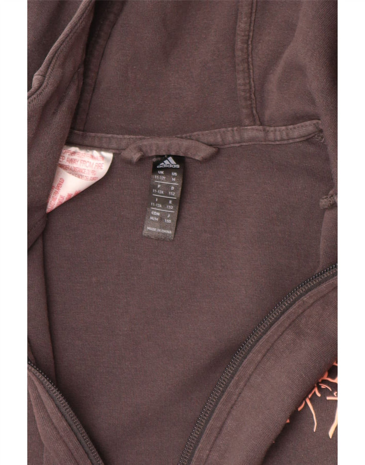 ADIDAS Suéter feminino Munster Rugby Zip com capuz 11-12 anos algodão cinza