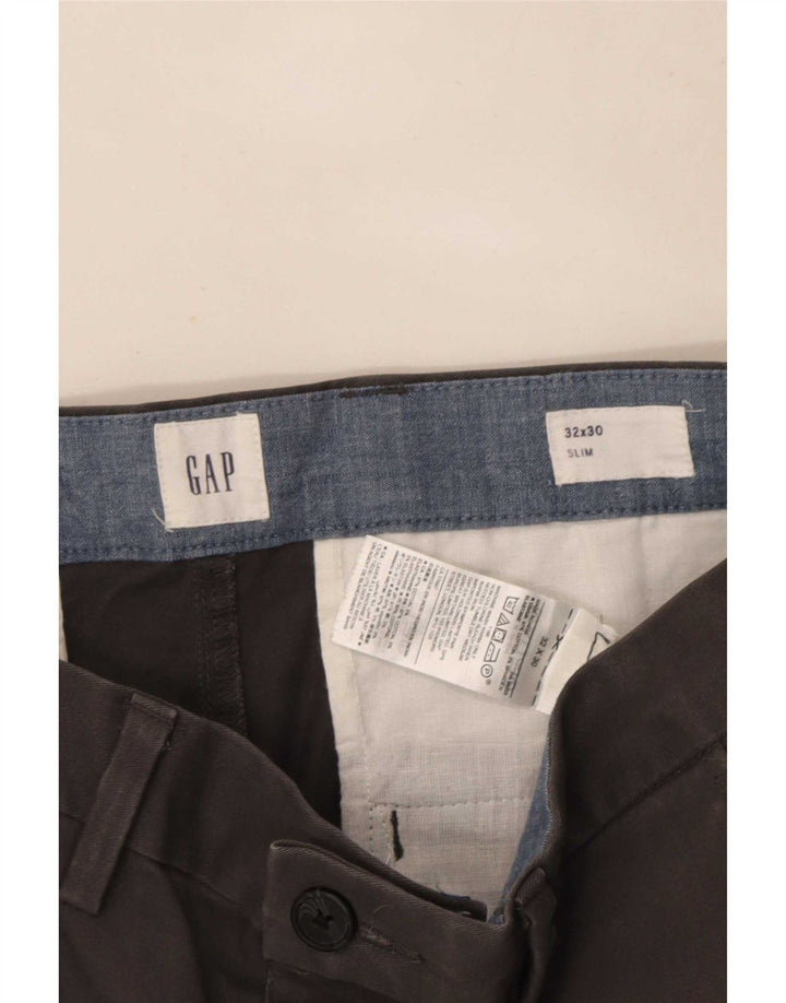 Calça Chino Slim Masculina Gap W32 L30 Algodão Cinza