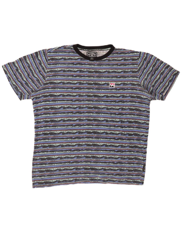 Camiseta gráfica masculina BILLABONG 2XL algodão listrado azul