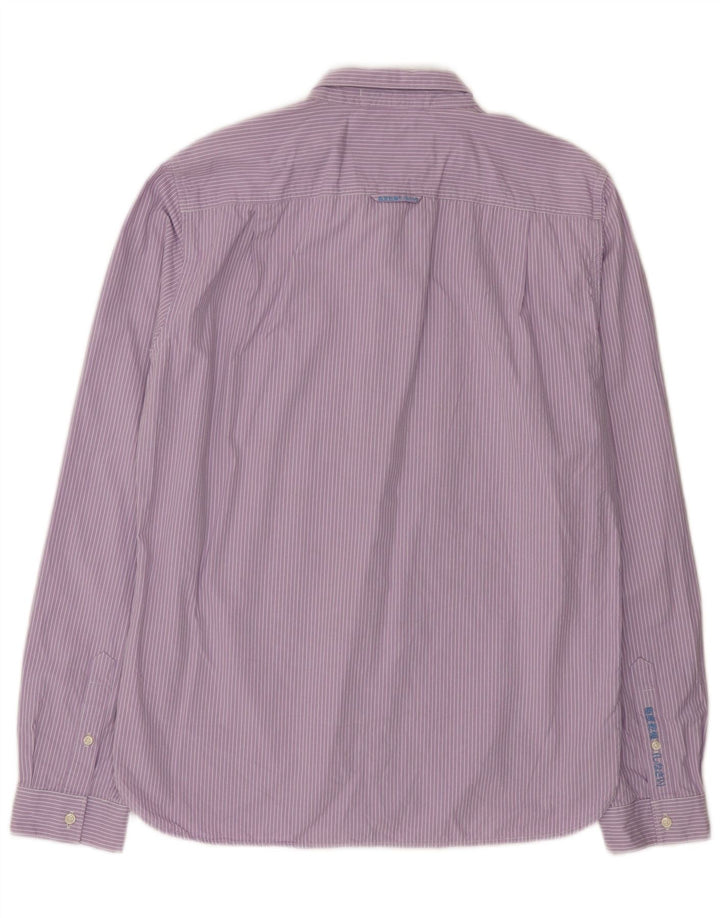Camisa masculina Superdry extra slim fit 2XL algodão listrado roxo