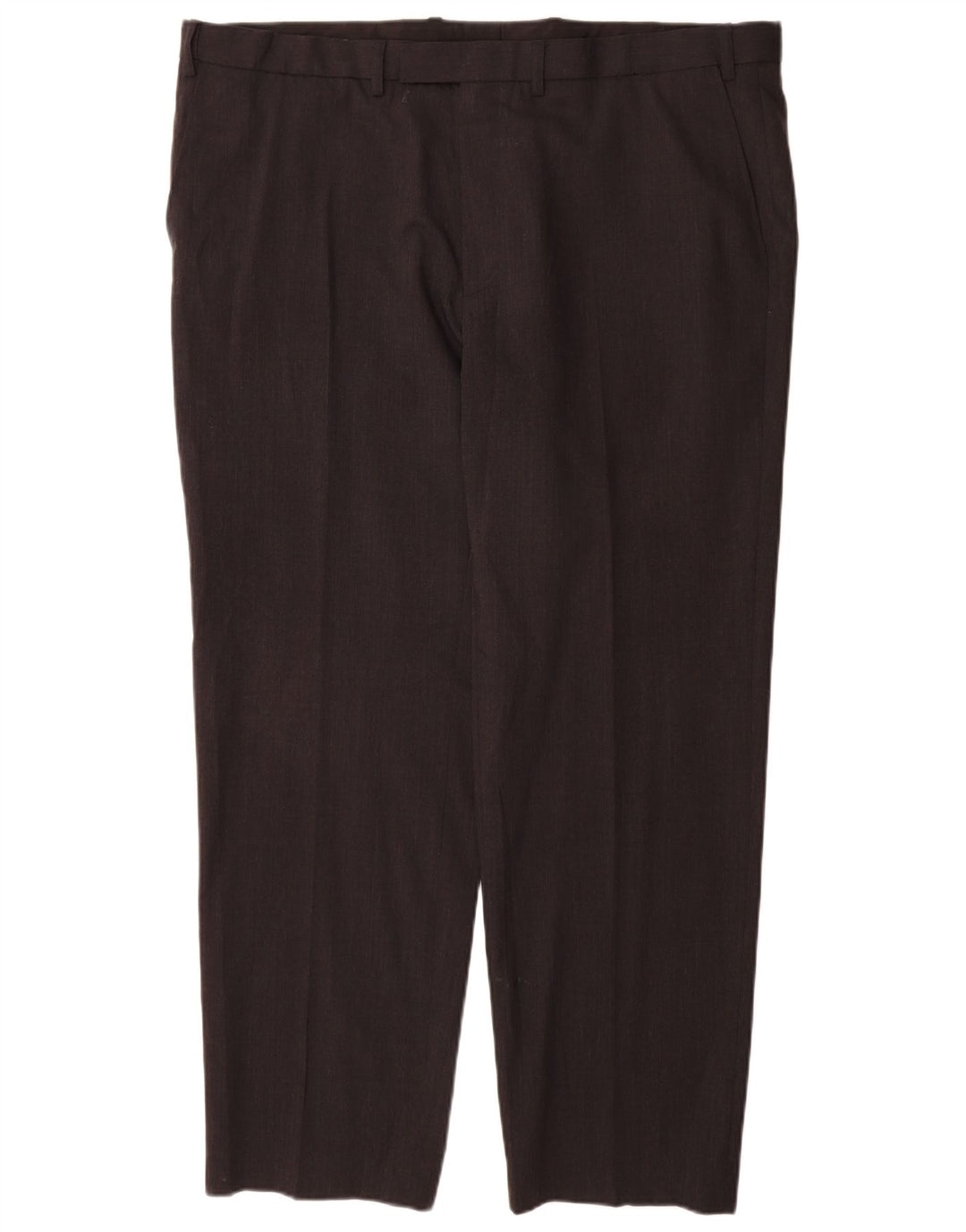 Calça masculina de ajuste regular Marks & Spencer W42 L31 lã cinza