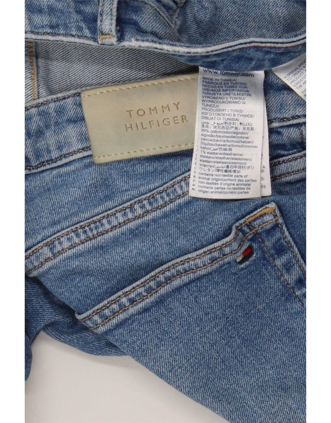 Tommy Hilfiger Masculino Slim Jeans W31 L30 Azul Algodão