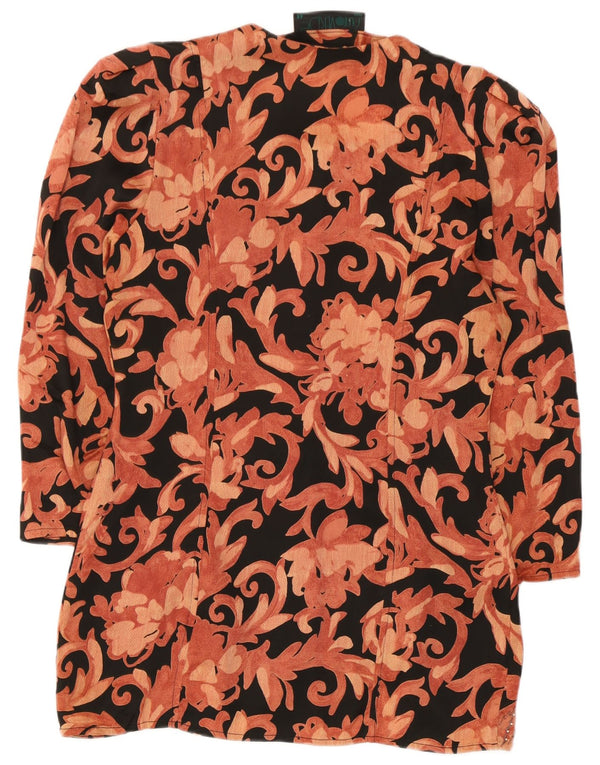 Cardigan feminino vintage manga 3/4 IT 44 médio rosa floral