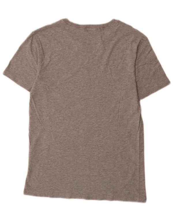 Camiseta feminina Paul Smith com estampa gráfica UK 12 algodão manchado cinza médio