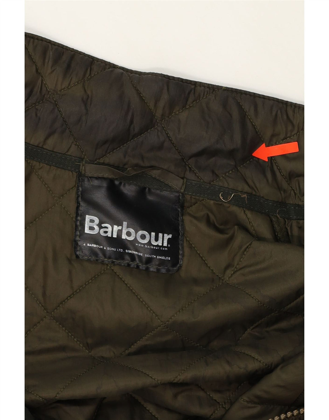 BARBOUR Mens Quilted Jacket UK 42 XL Khaki Polyamide Vintage Barbour and Second-Hand Barbour from Messina Hembry 