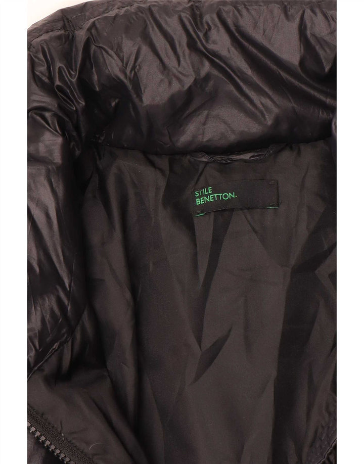 Jaqueta acolchoada feminina Benetton UK 12 médio preto