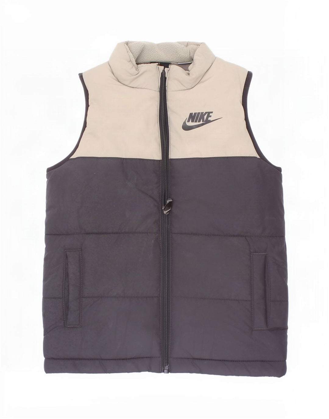 Colete acolchoado Nike Boys 4-5 anos pequeno preto colorblock poliéster