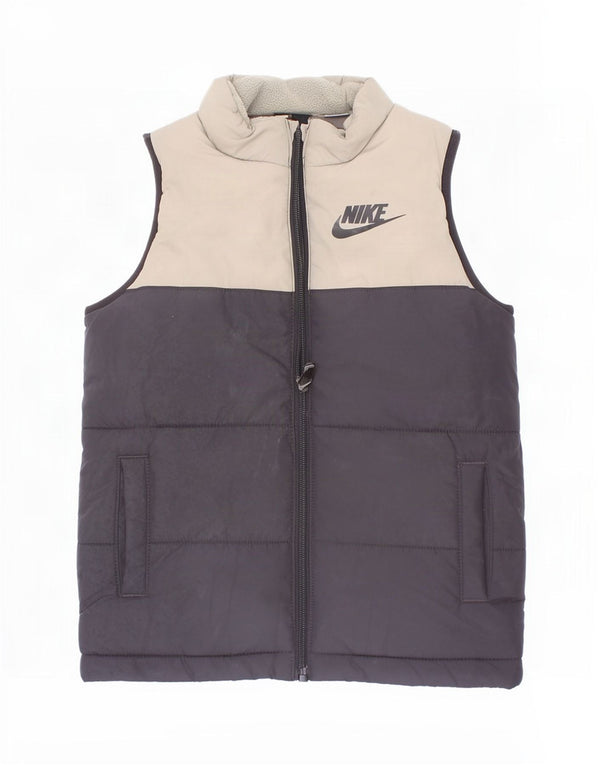 Colete acolchoado Nike Boys 4-5 anos pequeno preto colorblock poliéster