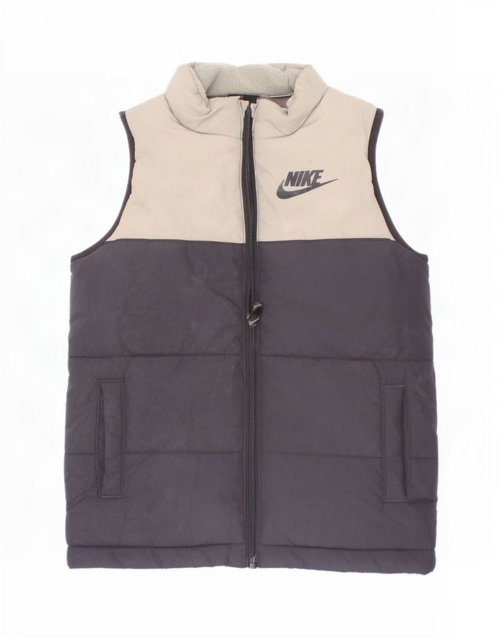 Colete acolchoado Nike Boys 4-5 anos pequeno preto colorblock poliéster