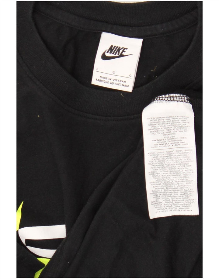 Camiseta gráfica masculina Nike grande algodão preto