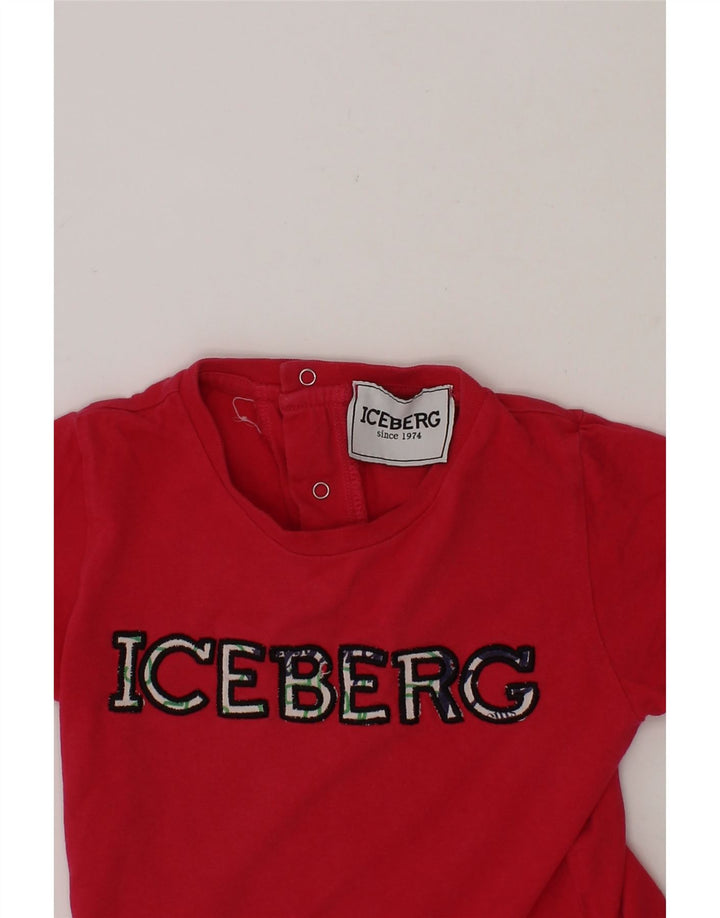 ICEBERG Baby Girls Graphic T-Shirt Top 6-9 Months Pink Vintage Iceberg and Second-Hand Iceberg from Messina Hembry 