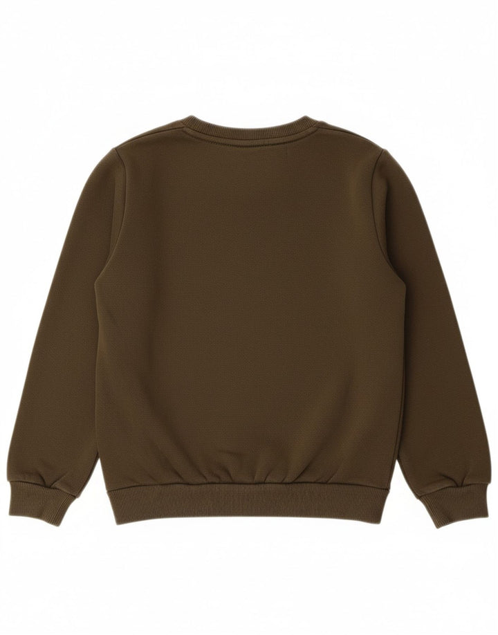 PUMA Boys Graphic Moletom Jumper 9-10 Anos Algodão Cáqui