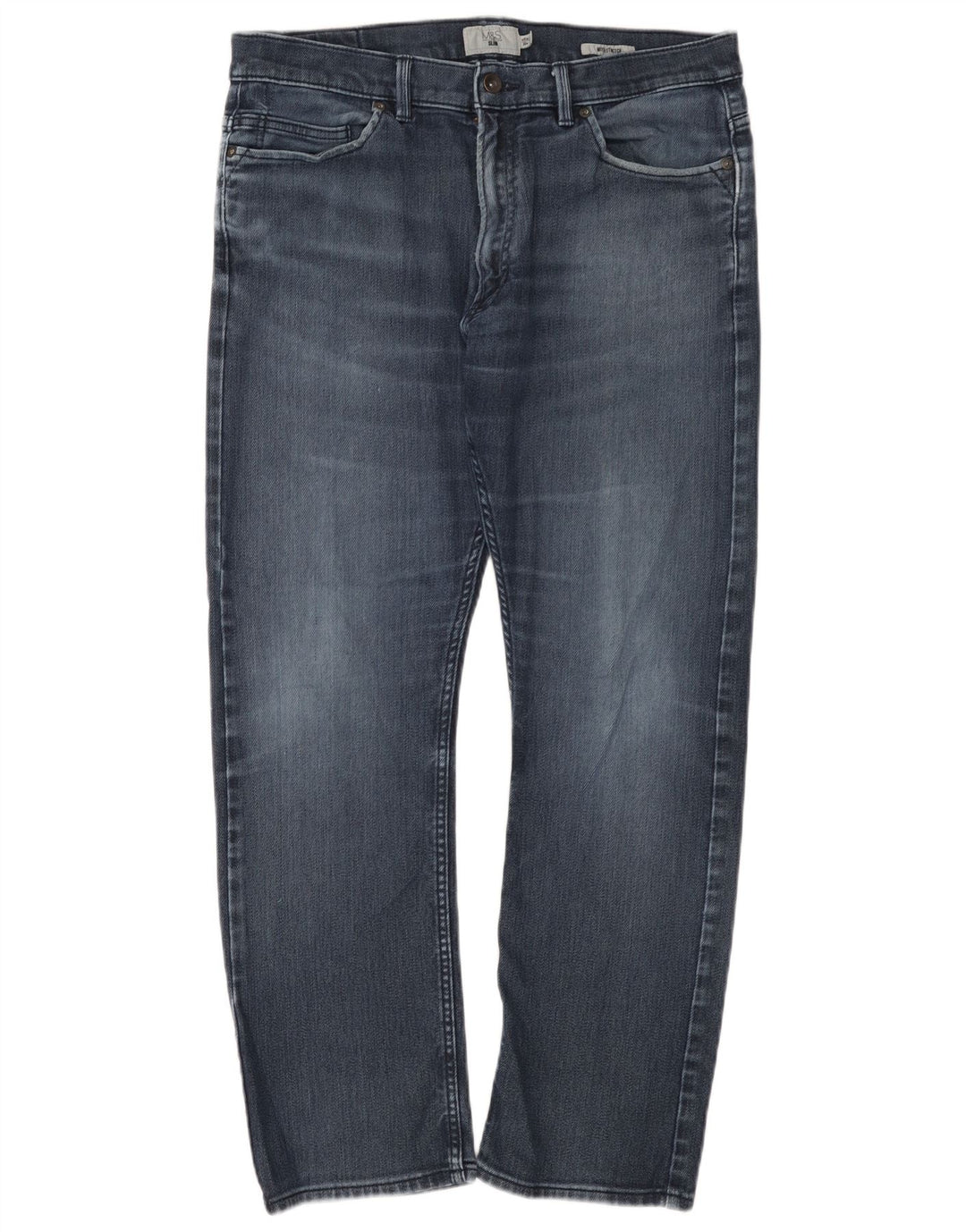 Marks & Spencer Mens Slim Jeans W36 L31 Azul Algodão