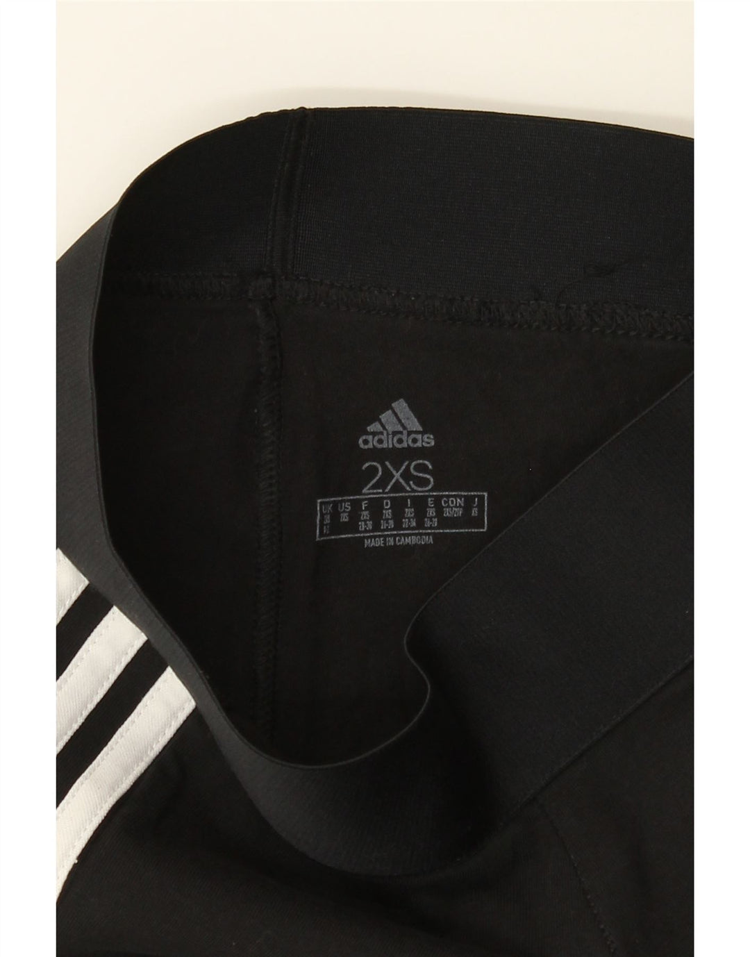 ADIDAS Womens Leggings UK 0/2 2XS Black Cotton Vintage Adidas and Second-Hand Adidas from Messina Hembry 