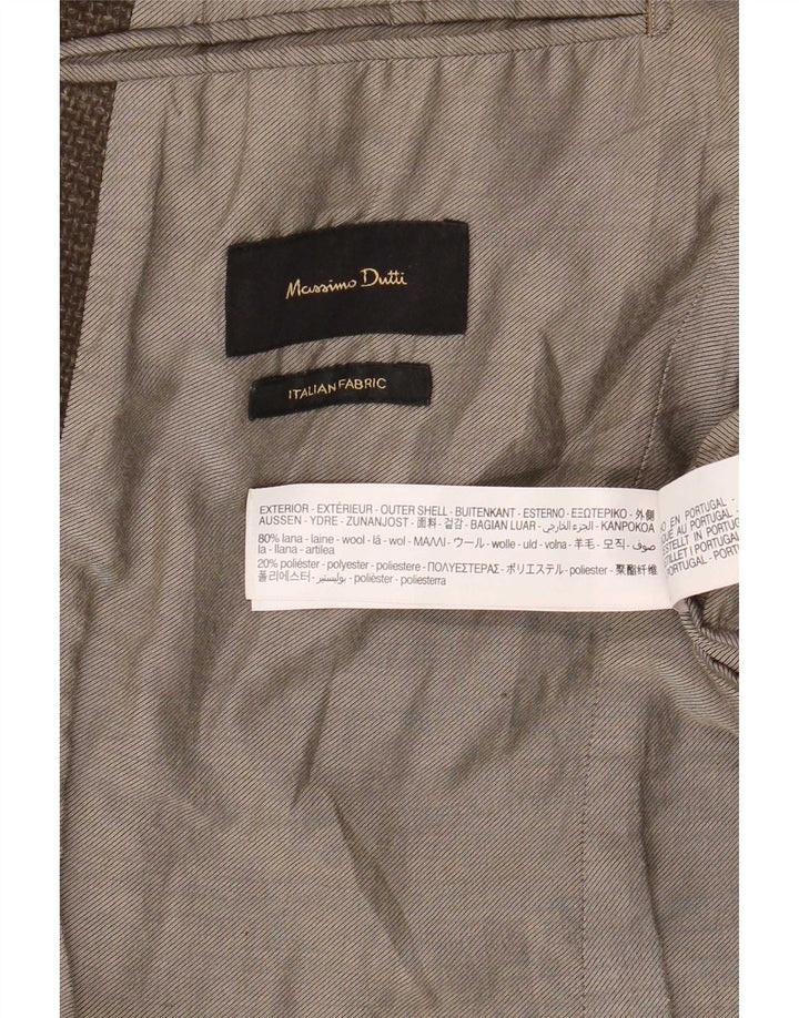 Jaqueta blazer masculina Massimo Dutti com 2 botões UE 50 lã marrom médio
