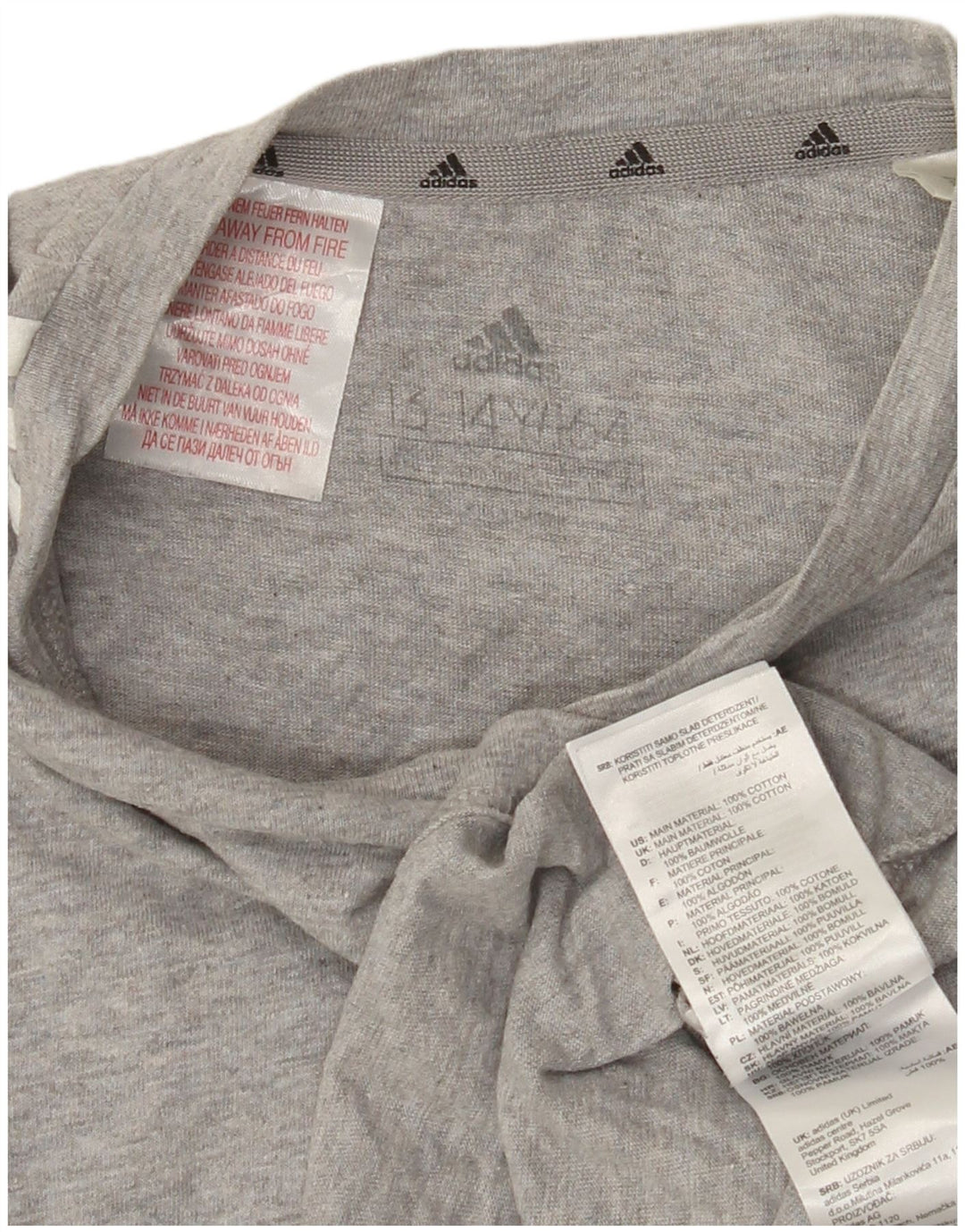 Camiseta Adidas Menina 13-14 Anos Cinza Algodão