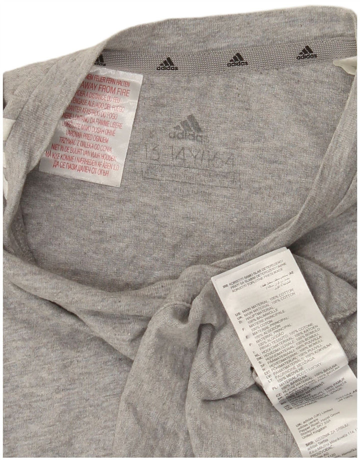 Camiseta Adidas Menina 13-14 Anos Cinza Algodão