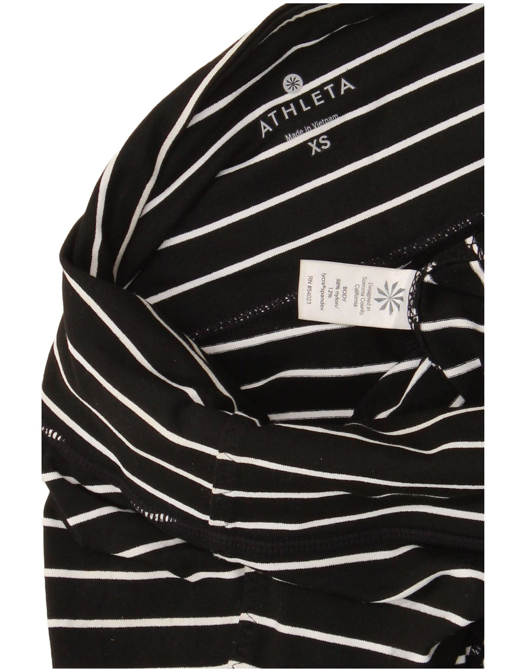 Leggings femininos ATHLETA UK 6 XS preto listrado de nylon