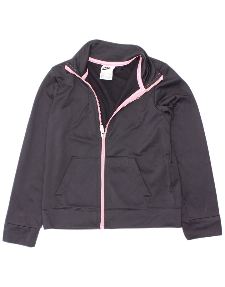 Jaqueta Nike Girls Tracksuit Top 6-7 Anos Grande Poliéster Preto