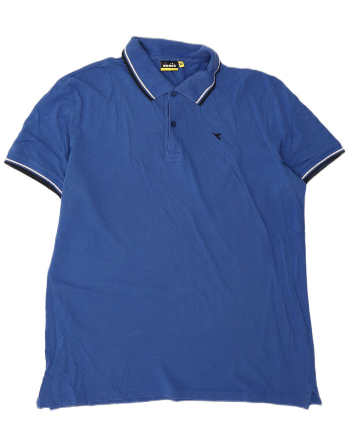 Camisa polo masculina Diadora 3XL algodão azul
