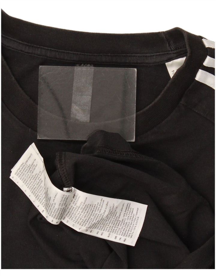 Adidas Mens Camiseta Top Grande Algodão Preto