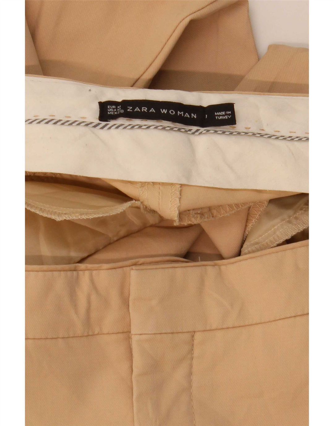 Zara Calça Chino Feminina Slim Médio W32 L26 Bege