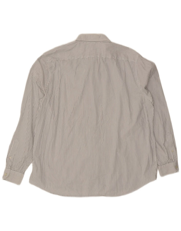 Camisa masculina Lacoste Classic Fit tamanho 45 XL algodão listrado branco
