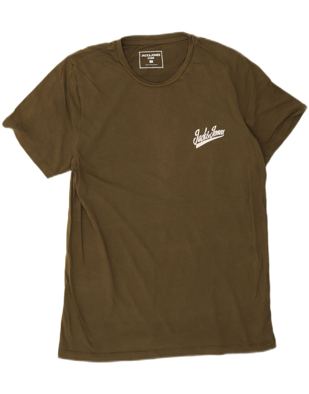Camiseta masculina Jack & Jones grande algodão cáqui