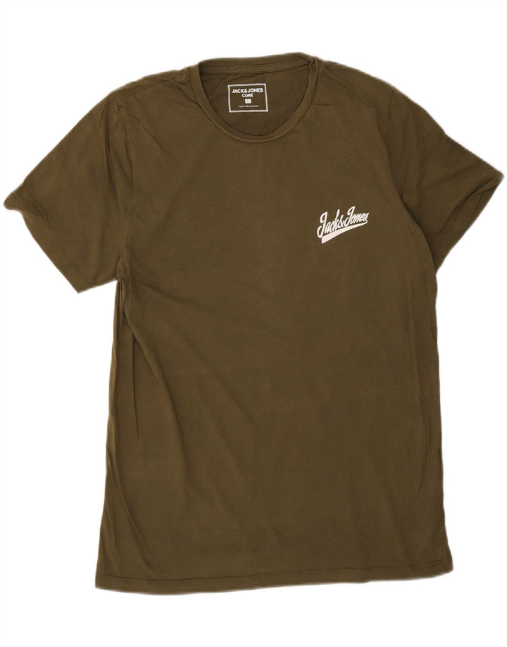 Camiseta masculina Jack & Jones grande algodão cáqui