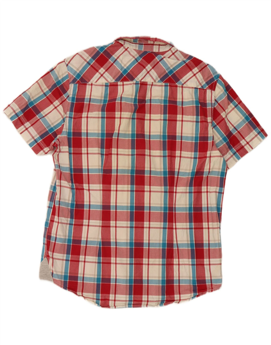 Camisa masculina de manga curta Napapijri grande algodão xadrez vermelho