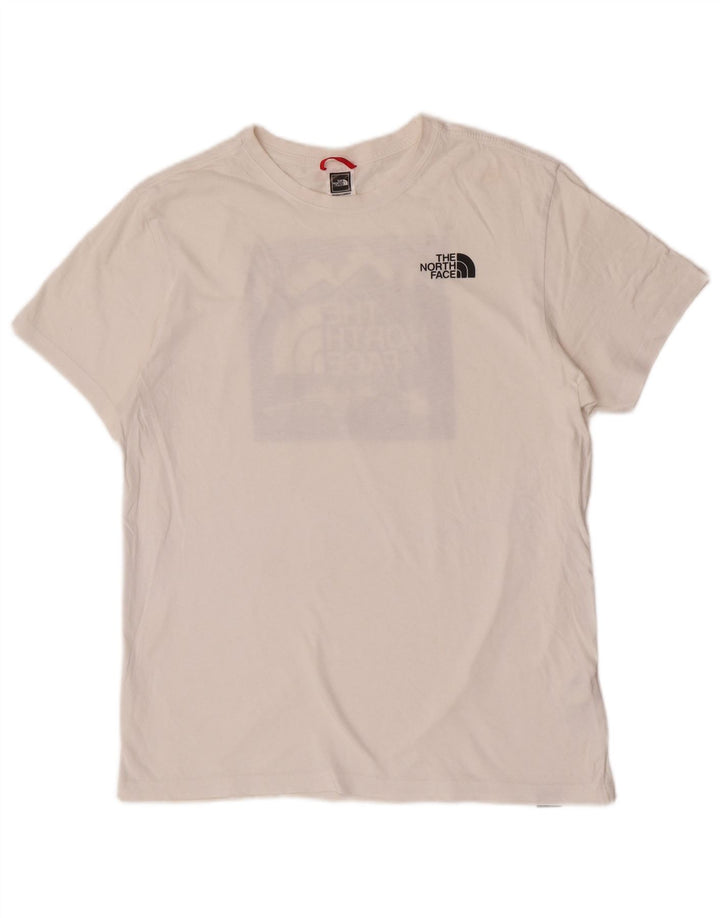 Camiseta gráfica masculina The North Face Top médio algodão branco