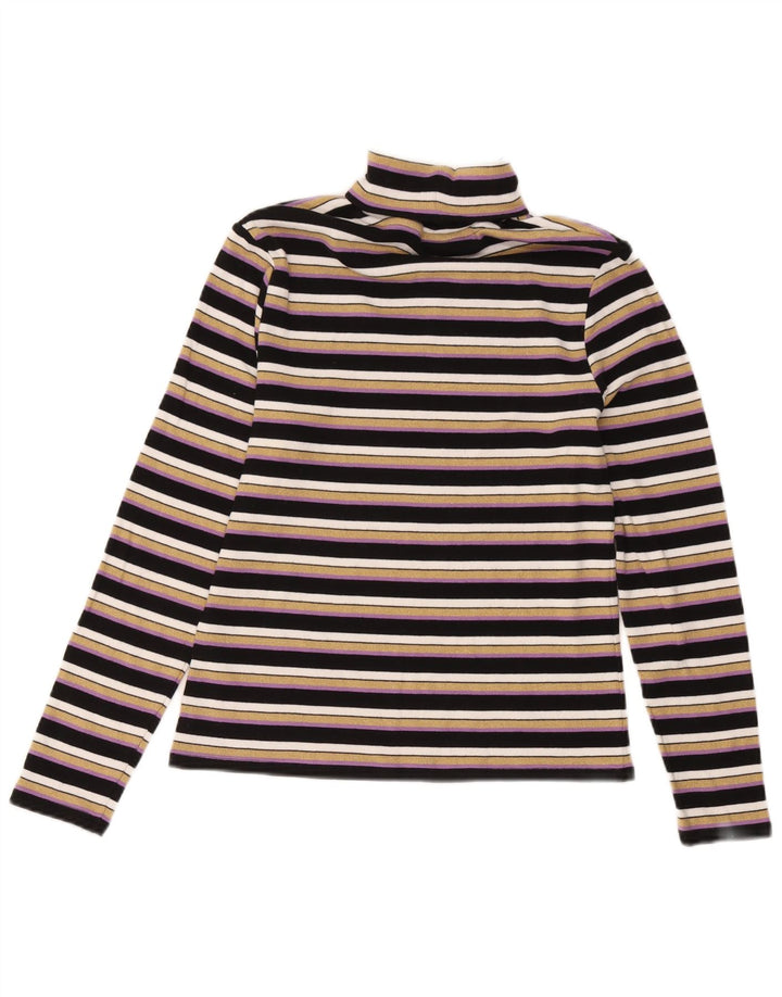 Top feminino Marks & Spencer manga comprida UK 14 médio listrado multicolorido