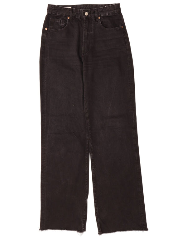 Zara Jeans feminino cintura alta reta EU 38 pequeno W28 L34 preto
