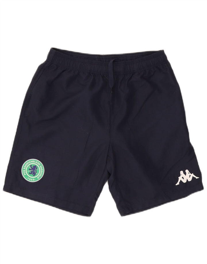 Shorts esportivos masculinos Kappa médio azul marinho esportivo
