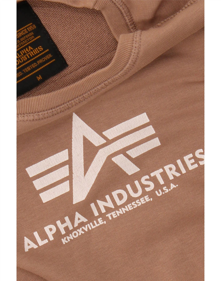 ALPHA INDUSTRIES Suéter gráfico feminino UK 14 médio marrom