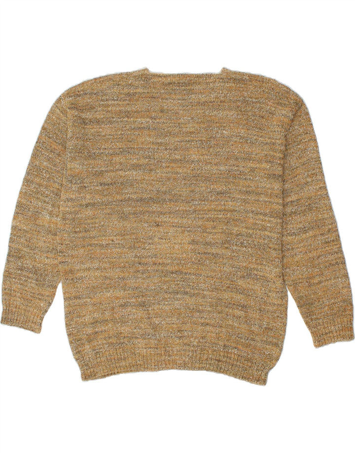 DARWIN Mens V-Neck Jumper Sweater XL Beige Flecked Cotton Vintage Darwin and Second-Hand Darwin from Messina Hembry 